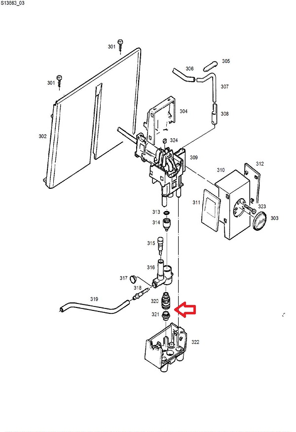 Jura A5-A7-A9-ENA Micro Frother Nozzle Diagram